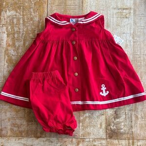 Vintage NWT Red Nautical Kids Set 24m